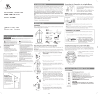 Acoustic Research AW-851 - Owners Manual